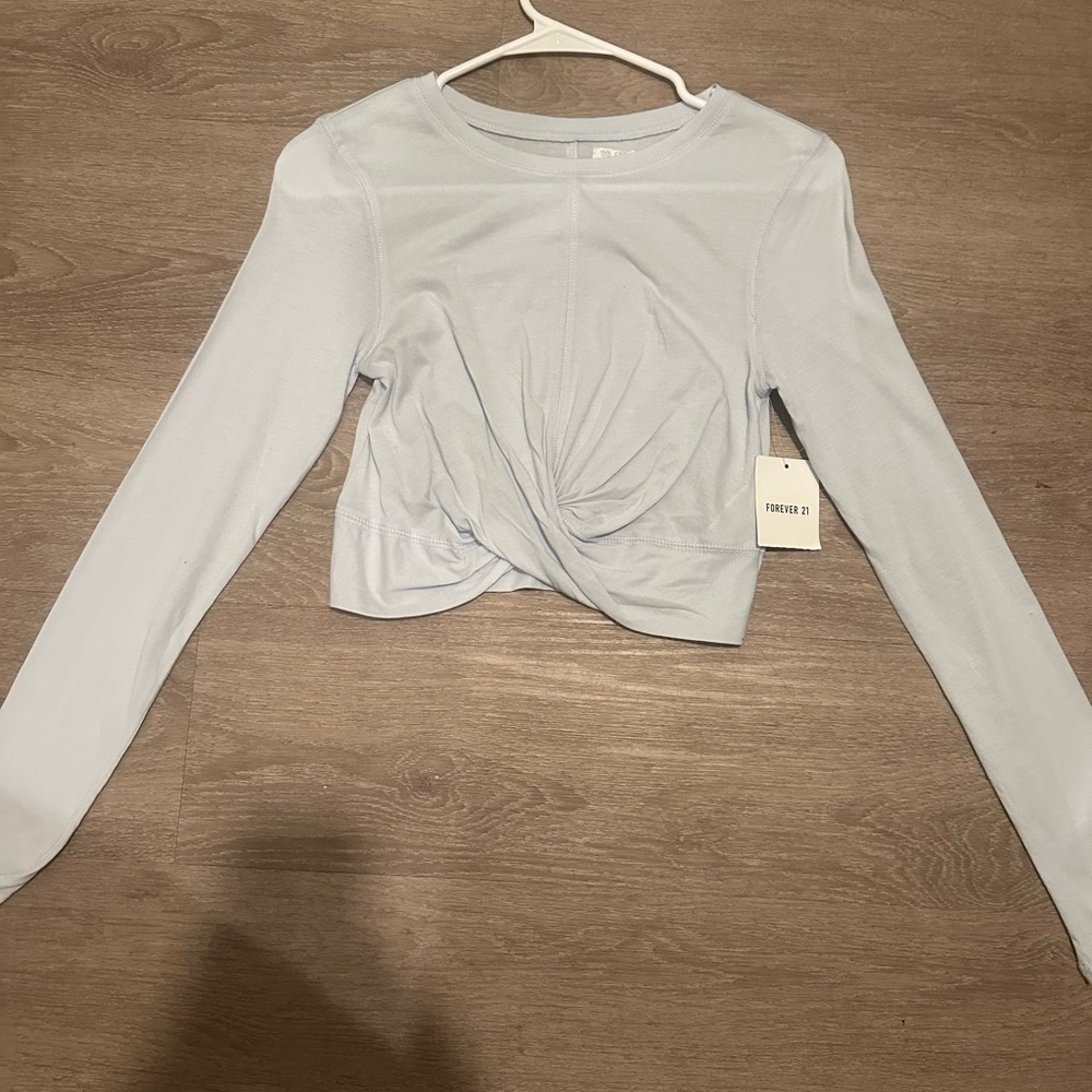 Forever 21 Light Blue Twist Front Top
